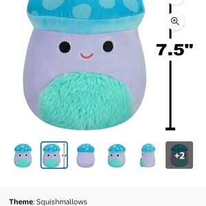 Squishmallows Blue and Purple Mushroom Plush